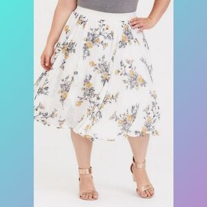 NWT Torrid Floral Midi Chiffon Skirt